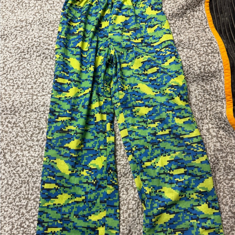 Cat & Jack Green and Blue Pajama Bottoms Vibrant Camouflage